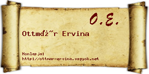 Ottmár Ervina névjegykártya